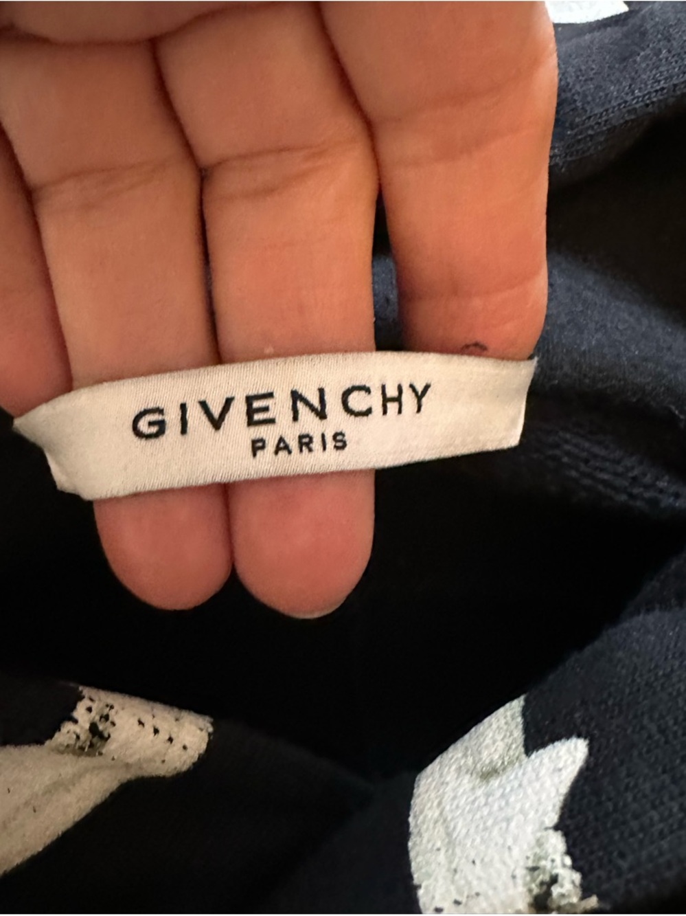 Givenchy Black Hooded Top with White Logo Tag - Picture 6 of 8